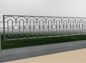 Забор с геометрическим узором сложной конфигурации