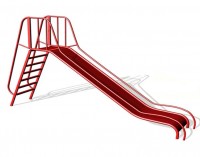 Детская горка с пологим спуском бордового цвета