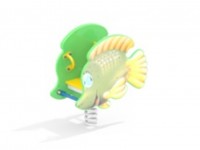 Зеленая качалка на пружине Рыбка