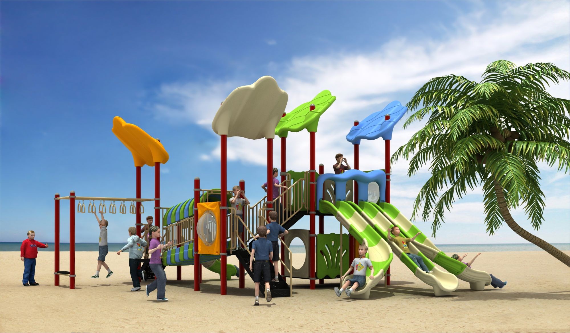 Детская игровая площадка На пляже - артикул WD-FF103