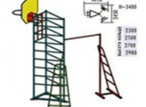 Комплекс для лазанья с баскетбольным кольцом и лестницами