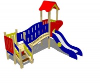 Оборудование для детской площадки Домик с мостиком маленький