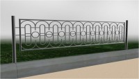 Забор с геометрическим узором сложной конфигурации