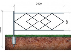 Ограждение с ромбовидными вставками