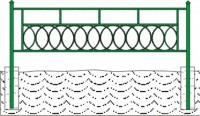 Ограждение с декоративными элементами в виде колец