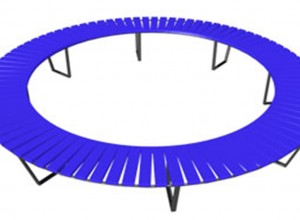 Круглая скамейка синего цвета