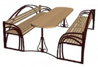Стол со скамейками – единная конструкция