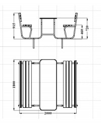 Стол со скамейками