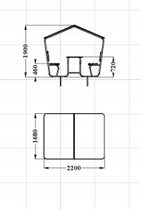 Стол со скамейками под навесом
