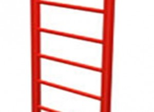 Металлическая шведская лестница красного цвета