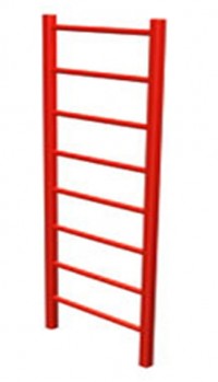 Металлическая шведская лестница красного цвета
