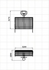 Гандбольные ворота с баскетбольным щитом без сеток 