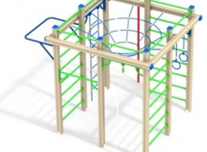 Квадратный спортивный комплекс с веревочной воронкой