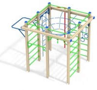 Квадратный спортивный комплекс с веревочной воронкой