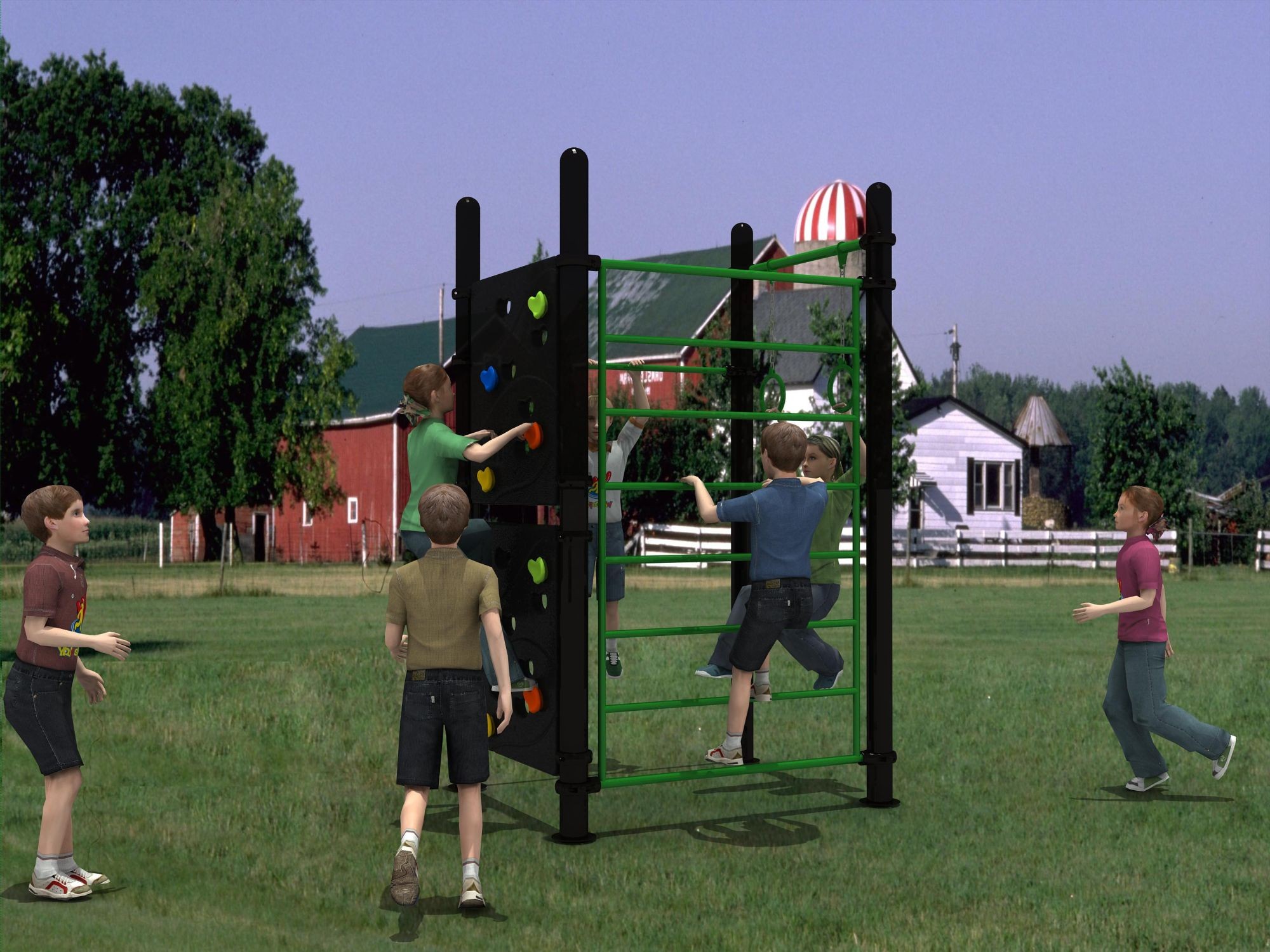 Детская спортивная площадка для дачи или двора - артикул WD-QS005